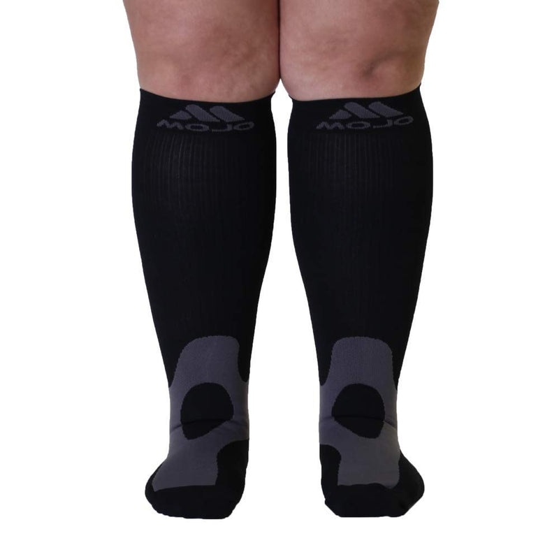 Mojo Coolmax Recovery & Performance Sports Compression Socks - Triathlete Compression Socks - Unisex Small Black - BeesActive Australia