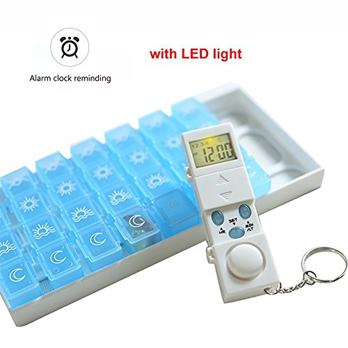 Cisixin 7 Day Weekly Digital Pill Timer Box -Pill Medicine Case Container with 4 Alarm Reminders - BeesActive Australia