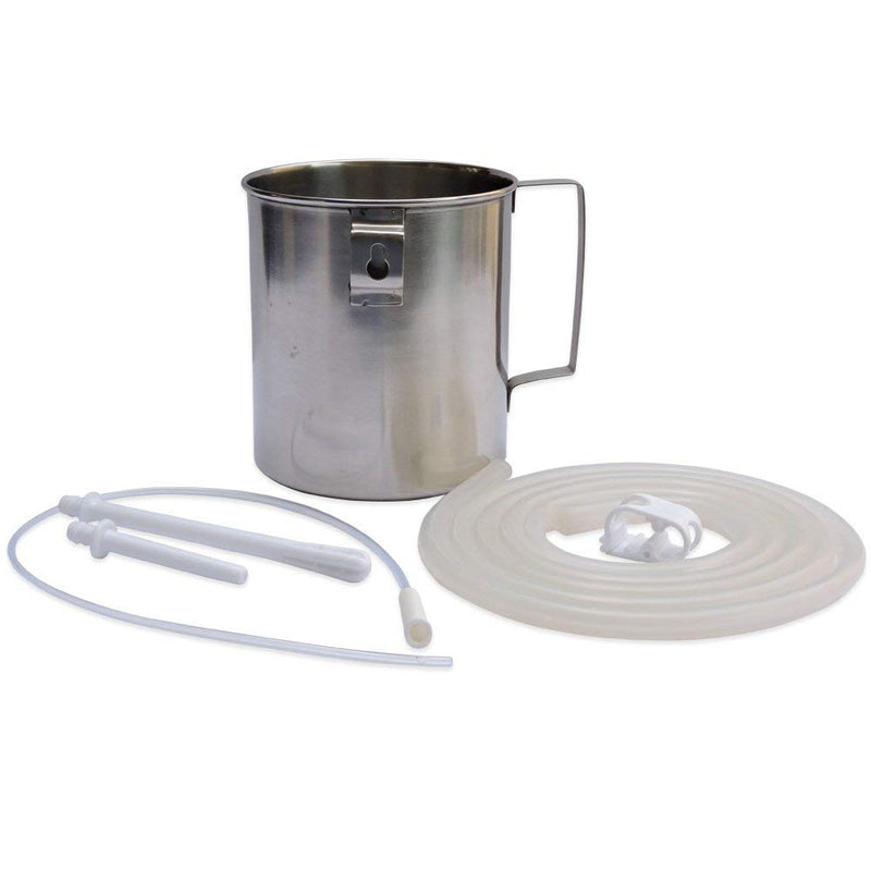 High Grade Stainless Steel Enema Kit (2.0 Quart) with Medical Grade Silicone Hose - BeesActive Australia