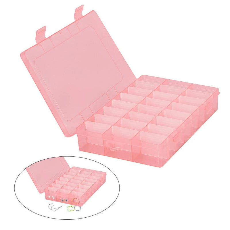 Jewelry Box Organizer Storage, 24 Grids Adjustable Jewelry Box, Plastic Detachable Beads Earrings Storage Case Jewelry Divider Container Jewelry Organizer Case(Orange) Orange - BeesActive Australia