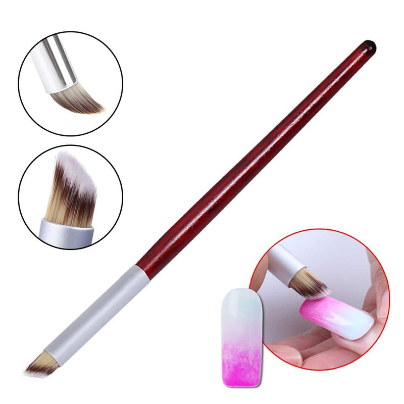 WOKOTO 4Pcs Ombre Nail Art Brush Set Double Head Nail Gradient Shading Pen Nail Brushes For Cleaning UV Gel Builder Kit Manicure Tools - BeesActive Australia