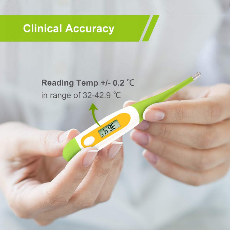 Easy@Home Digital Oral Thermometer, Rectal or Underarm Body Temperature Measurement, for Baby, Child and Adult (Green), BT-A21CN 1 Pack Green - BeesActive Australia