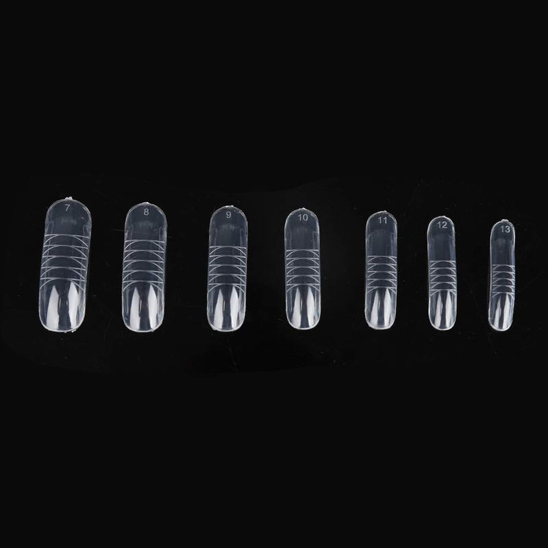 【𝐄𝐚𝐬𝐭𝐞𝐫 𝐏𝐫𝐨𝐦𝐨𝐭𝐢𝐨𝐧】 140pcs Nail Art Tips, Dual System Form Extension False Tip UV Gel DIY 12 Sizes with Lines - BeesActive Australia