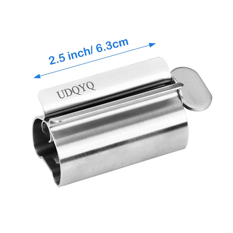 Toothpaste Squeezer 2 Pack - Metal Tube Squeezer Stainless Steel Tube Wringer UDQYQ Toothpaste seat Holder Stand (Silver) Silver - BeesActive Australia