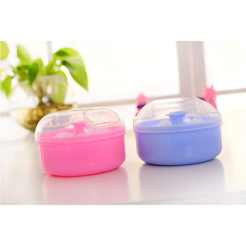 2PCS Baby Powder Puff Sponge Box Body Powder Case After-Bath Powder Container with Bath Cosmetic Powder Puffs for Home Travel Pink - BeesActive Australia