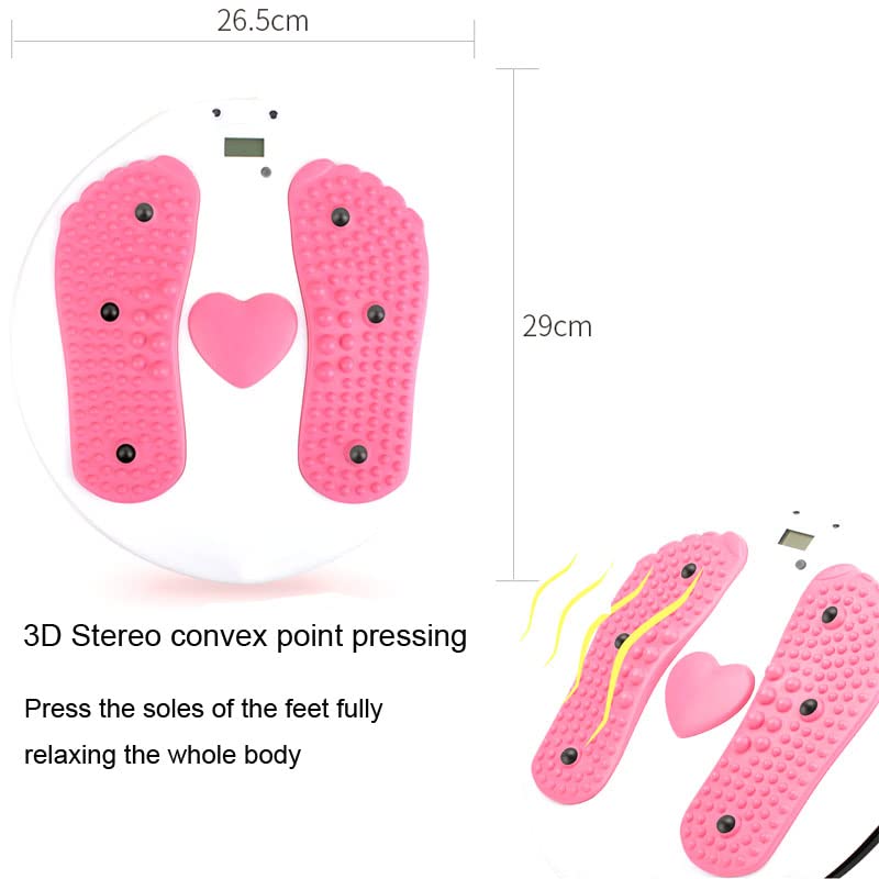 AGGICE Waist Twister Board for Exercise Waist, Intelligent Magnetic Massage Waist Disc with Counting Display Load Bearing Pressure Rotating Board Pink - BeesActive Australia