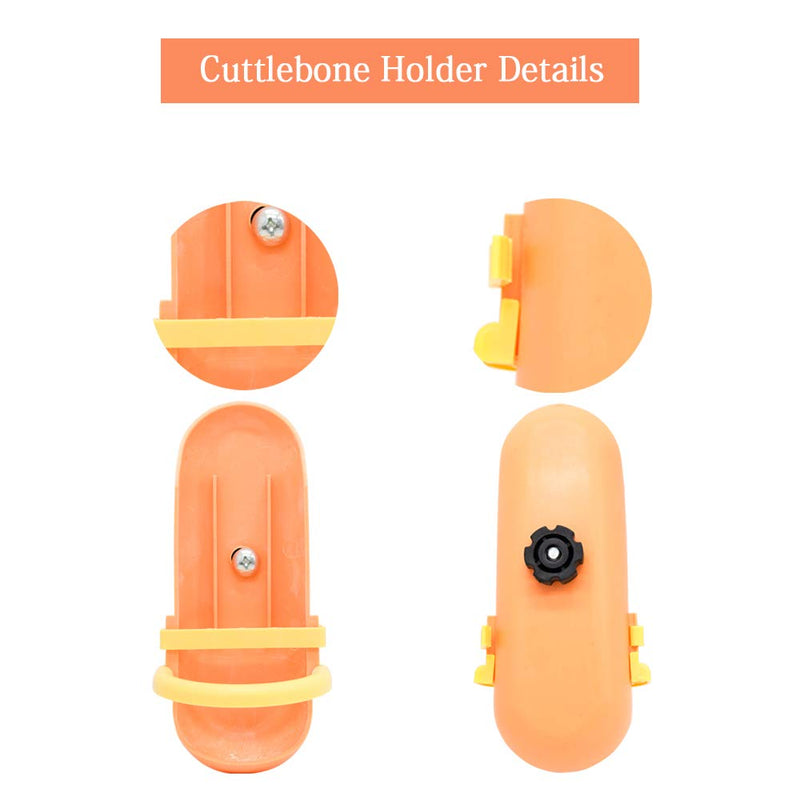 2 Pcs Large Cuttlebone for Birds Parrots, Cuddle Bones with Plastic Holder for Cockatiels Parakeets Budgies Finches, Extra Large Cuttlefish Bone About 6.29" Orange - BeesActive Australia