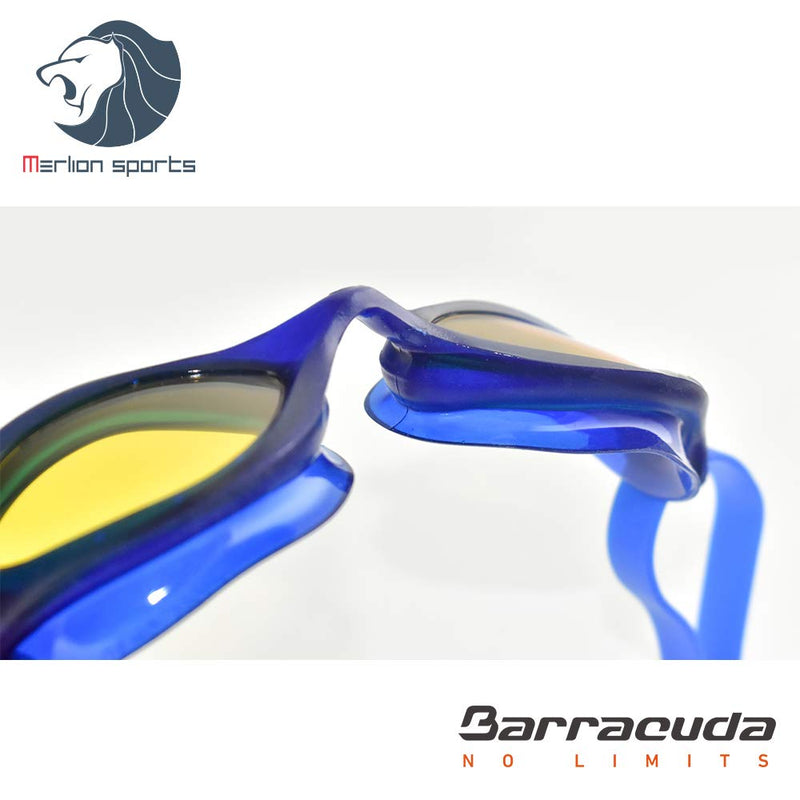 [AUSTRALIA] - Barracuda Swim Goggle Bliss – One-Piece Frame, Anti-Fog UV Protection, Easy Adjusting Quick Fit Lightweight Comfortable No Leaking for Adults Men Women IE-73320 YELLOW/L.BLUE 
