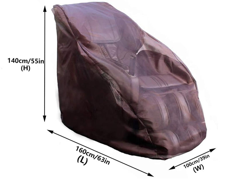 COOSOO Full Body Shiatsu Massage Chair Cover Waterproof Dustproof Protector Cover Universal Zero Gravity Single Recliner Chair Cover Folding with Zipper (160 x 100 x 140cm/63 x 39 x 55inch, Black) 160 x 100 x 140cm/63 x 39 x 55inch - BeesActive Australia