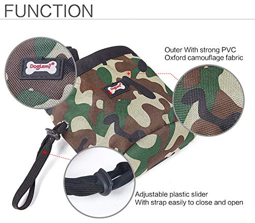 Dog Treat Pouch for Training Dog Puppy Waist Bag Built-in Poop Bag Dispenser Pet Toys Kibble Snack Storage Carrier Holder Drawstring Dog Treat Tote Reward Pocket Bait Bag with Clip Waist Belt Green - BeesActive Australia