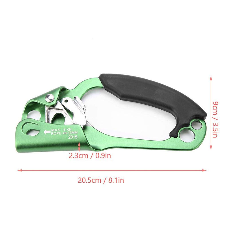 Climbing Ascender, Climbing Device Right Hand Climbing Rope Handle Clamp for 8mm-13mm Rope Rock Climbing Equipment Green - BeesActive Australia