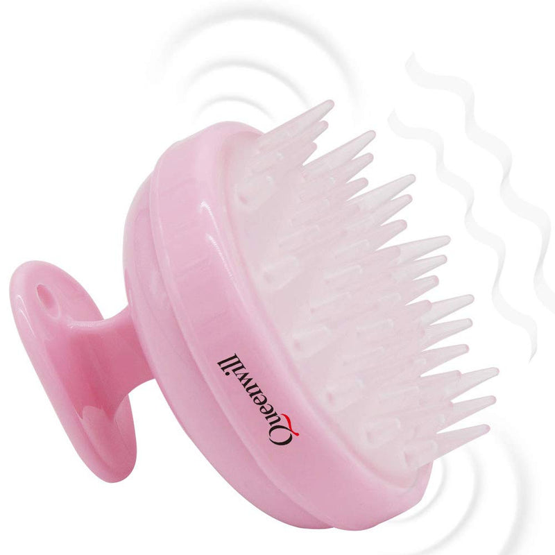 Electric Scalp Massager for Hair Growth, Queenwill Head Massager Shampoo Brush for Deep Hair Cleaning and Head Blood Circulation, Battery Powered & Waterproof - Pink, Gift for Your Family and Friend - BeesActive Australia