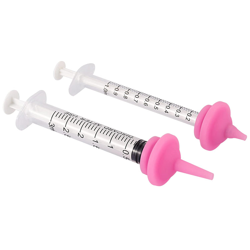 Gufastoe 10pcs Original and Mini Nipples with Syringes for Pets and Wildlifes Pink - BeesActive Australia