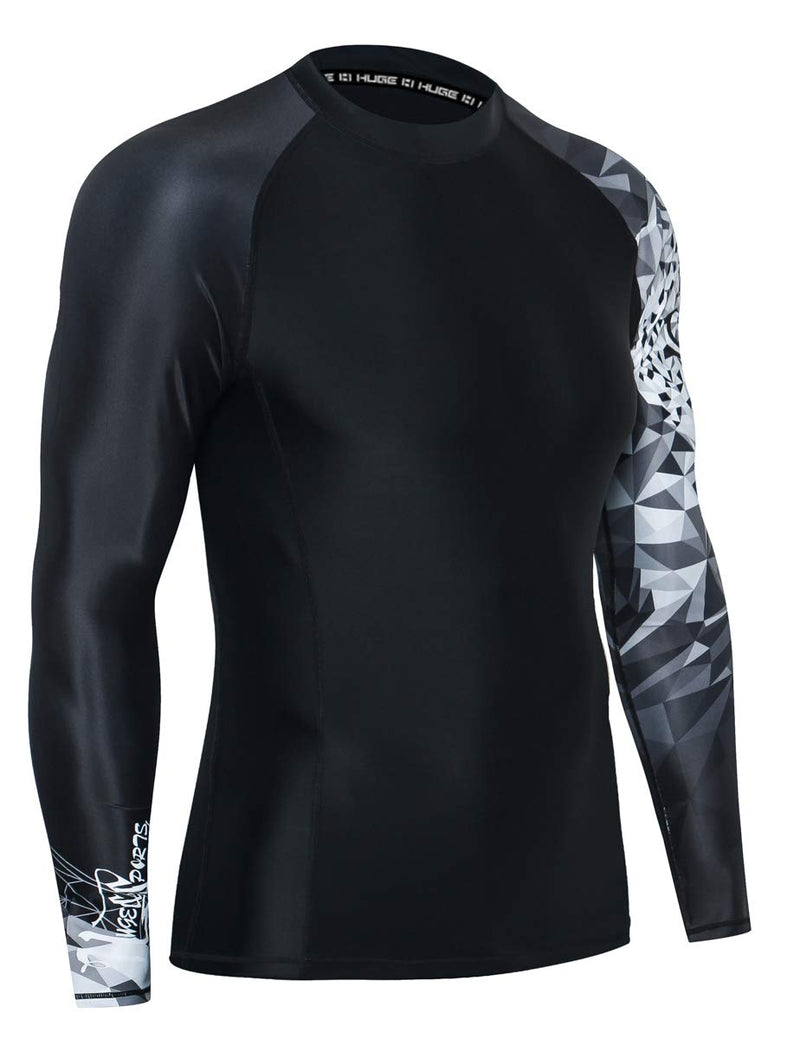 ADOREISM Men's Long Sleeve Rash Guard Compression Quick-Dry UPF 50+ Swim Shirt MMA BJJ X-Small Jaguar - BeesActive Australia