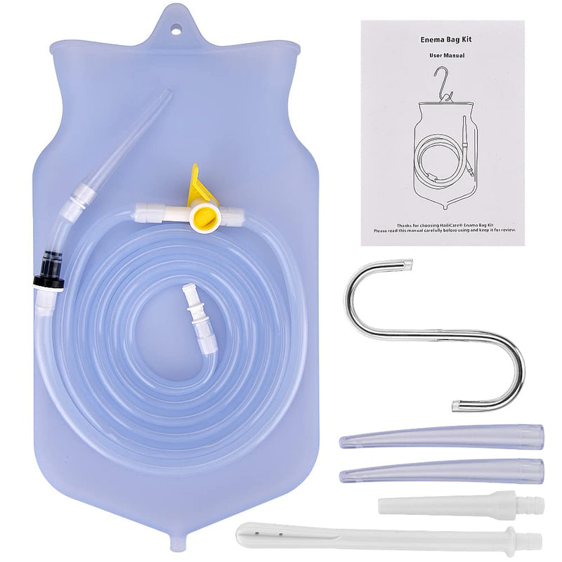 Enema Bag Kit 2L for Colon Cleansing Reusable Coffee Enema Kit with 150cm Silicone Hose and 4 Reusable Nozzle Tips - BeesActive Australia
