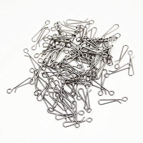 JJZS 100pcs Fast Fishing Swivel Snap Clips Stainless Steel Hanging Snap Quick Lock Hook Link Clips Rigging Link Clips Safety Decoy Swivels Snap Size 0-6 0#_10mm - BeesActive Australia