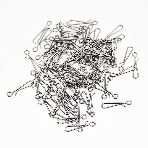 [AUSTRALIA] - Z&S 100pcs Fast Fishing Swivel Snap Clips Stainless Steel Hanging Snap Quick Lock Hook Link Clips Rigging Link Clips Safety Decoy Swivels Snap Size 0-6 6#_32mm 