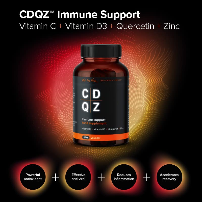 CDQZ - Quercetin, Zinc, Vitamin C, Vitamin D3 - Immune Support - 120 Capsules - Plastic-Free compostable Plant-Based Packaging - BeesActive Australia