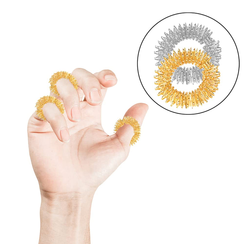 Lmyzcbzl Acupressure Rings, 6 Pieces Massage Rings, Massage Rings for Finger, Acupressure Massage Rings, for Teenagers Adults - BeesActive Australia