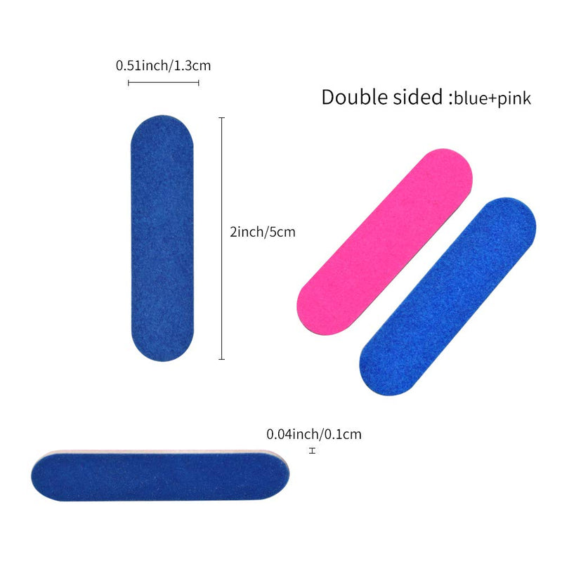 VIOCIWUO 300 Pack Mini Nail File Bulk(180/240 Grit), Disposable Nail Files Double Sided Emery Boards Home or Professional Manicure Tools(Blue and Pink) Blue and Pink - BeesActive Australia