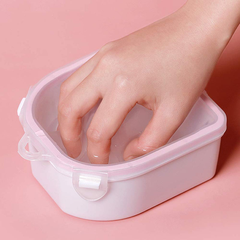 Manicure Bowl Soaker Set 2Pcs Nail Soaking Bowl Remover Art Polish Spa Tool Plastic (Pink+Blue) - BeesActive Australia