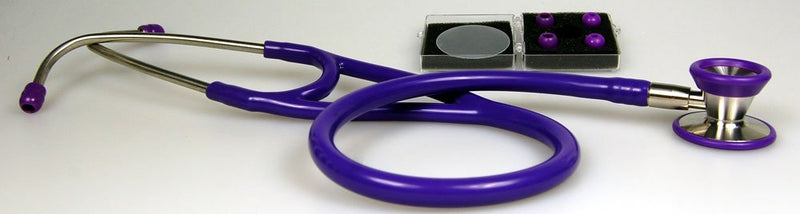 Valuemed® Cardiology Stethoscope - Professional Doctors / cardiologist supplied boxed with spares Purple Tubes - BeesActive Australia