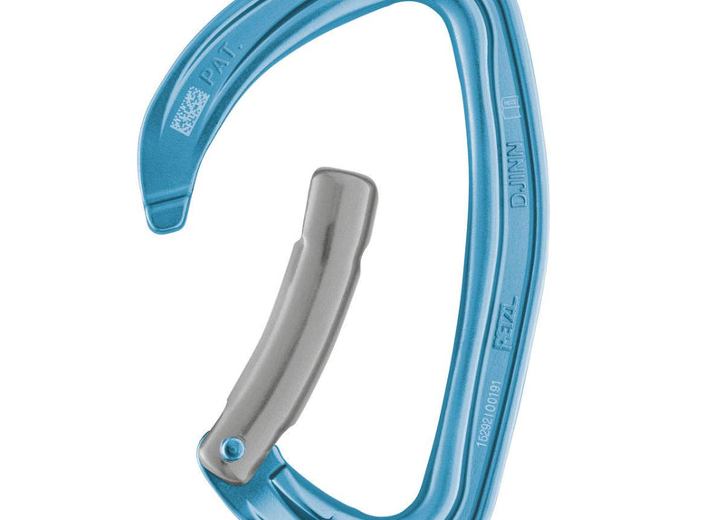 Petzl DJINN Carabiner - Durable, Lightweight Carabiner for Rock and Ice Climbing Climbing Bent Gate Blue - BeesActive Australia