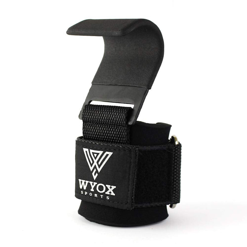Professional Lifting Straps and Heavy Duty Hooks | 7mm Think Neoprene Padded Wrist Wraps for Weightlifting Support & Grip - Ideal Gym Gloves for Men Women PAIR - Black - BeesActive Australia