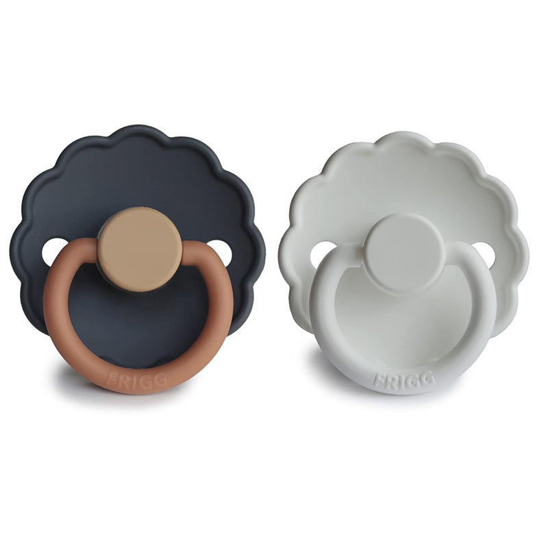 FRIGG Daisy SilkySoft Silicone Baby Pacifier | Made in Denmark | BPA-Free (Aurora/Bright White, 0-6 Months) Aurora/Bright White - BeesActive Australia