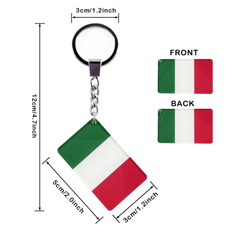 QQSD Italy Flag Keychain Italian Key Ring (2 Pack) - BeesActive Australia