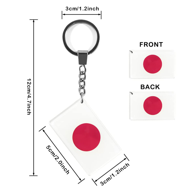 QQSD Japan Flag Keychain Japanese Key Ring (2 Pack) - BeesActive Australia
