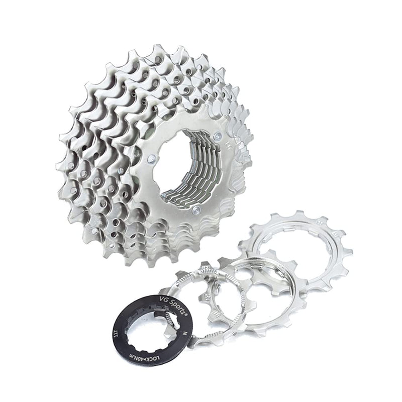 VG SPORTS 8/9/10/11 Speed Cassette,11-25T/11-28T/11-32T/11-36T Cassette, Bike Cassette Fit for Road Bike Compatible with Shimano/Sram 10Speed-11-25T-Silver - BeesActive Australia