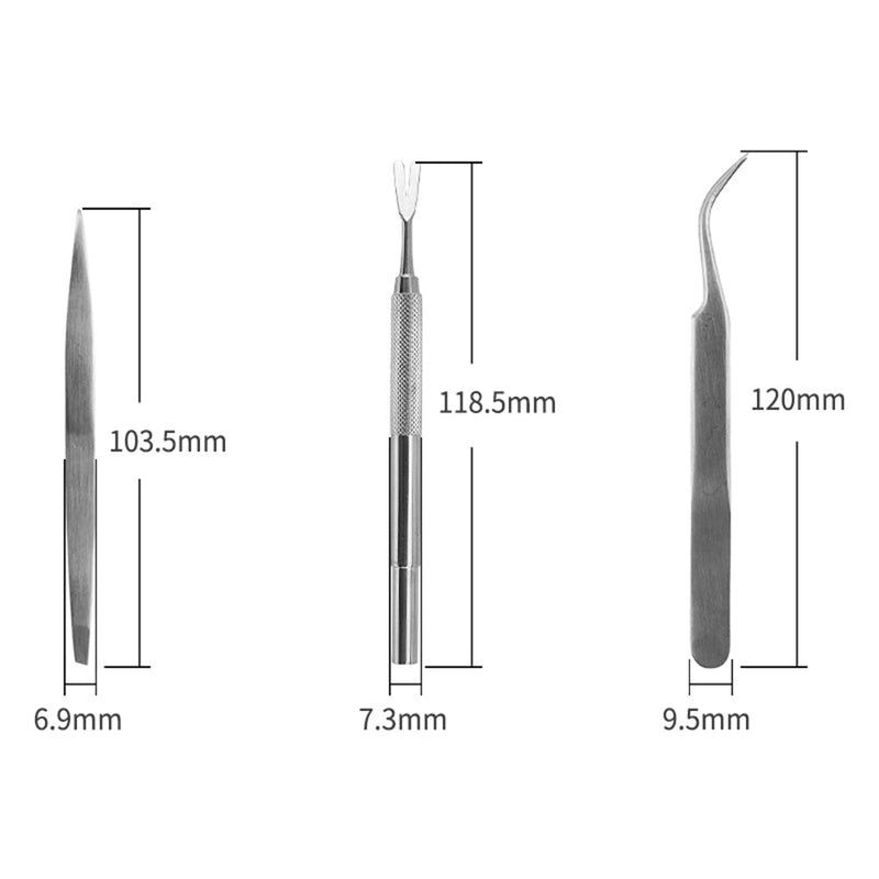 HSZJsto Tick Remover Kit, Stainless Steel Tick Remover Tweezers Tick Remover Tools Set for Pet Dog, Cat, Human with Storage Box 3 in 1 - BeesActive Australia