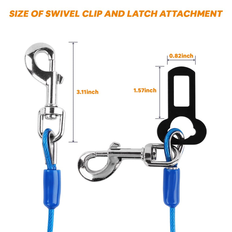 Petbobi Dog Car Tether 16/24/32 inch, Chew Proof Dog Safety Car Seat Belt, Metal Vehicle Harnesses Restraint with Double Clips and Latch Attachment, Car Leash for Small Medium Large Dogs 32inch - BeesActive Australia
