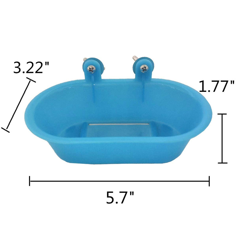 Wontee Bird Bath with Mirror Toy Fixable Parrot Bathroom Tub for Small Brids Parrot Canary Budgies Parakeets - BeesActive Australia