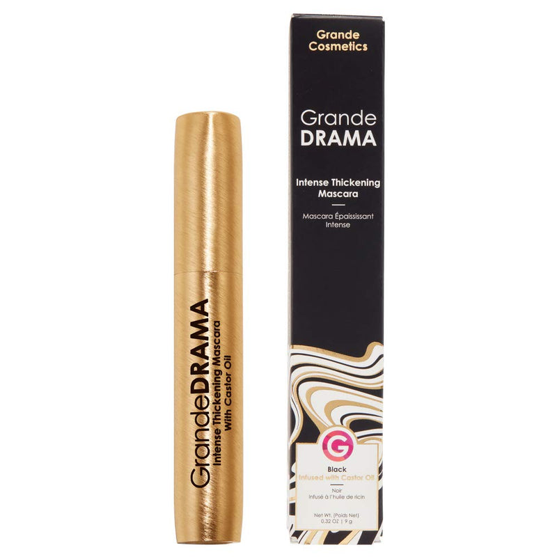 Grande Cosmetics GrandeDRAMA Intense Thickening Mascara with Castor Oil, Volumizing, Conditioning, Buildable Formula - BeesActive Australia