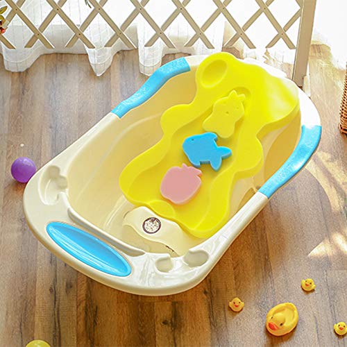 Infant Bath Sponge for Age 1-3Y Comfy Baby Bath Mat Skid Proof Newborn Bath Cushion (Yellow) Yellow - BeesActive Australia