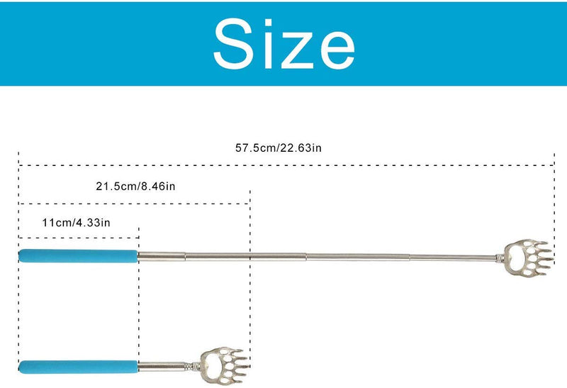 (4-Pack) elloLife Portable Extendable Telescopic Bear Claws Metal Back Scratchers/Hand Massager/Backslap with Rubber Handles 4 Colors - BeesActive Australia
