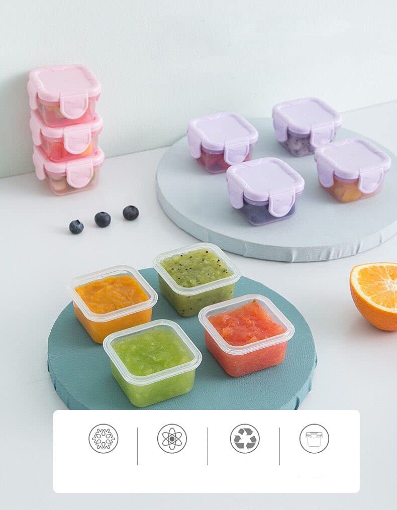 Small Plastic Pots,6 PCS Mini Weaning Pots with Lids Baby Food Storage Boxes Food Container Weaning Feeding Freezer Food Pots 60ML Black - BeesActive Australia