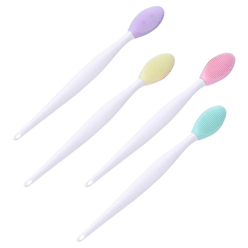 POPETPOP Dog Toothbrush, Double-Sided Soft Silicone Gentle Dental Brushes kit with Curved Long Handle-Dog Dental Care(4PCs Random Color) - BeesActive Australia