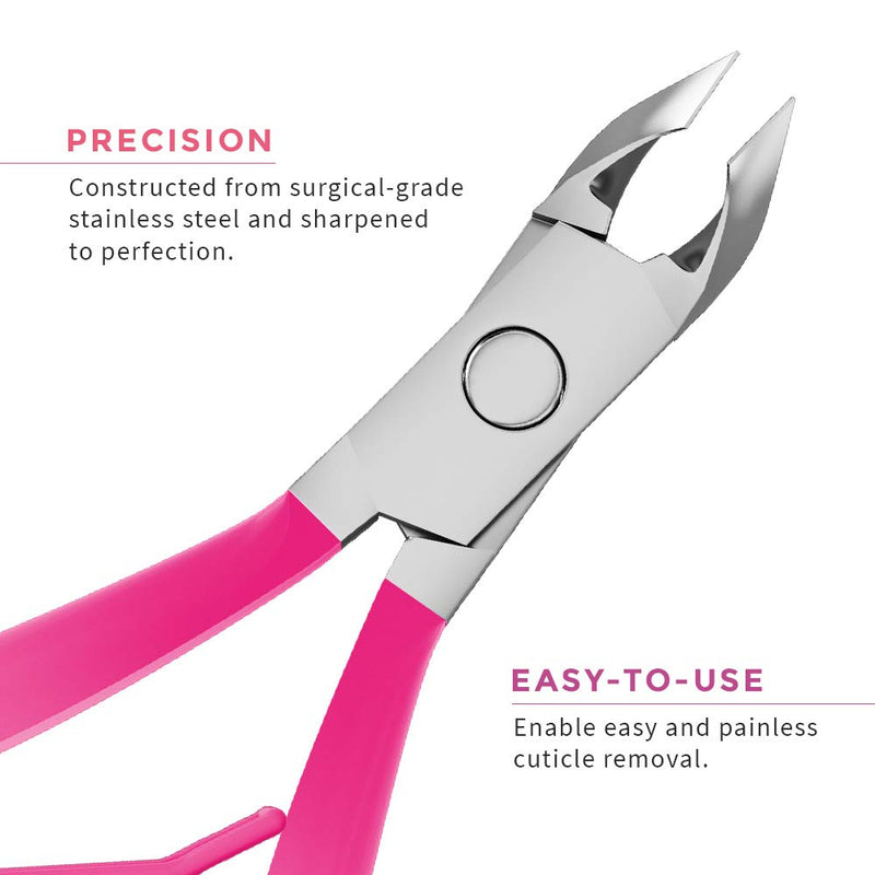 Andlane Cuticle Trimmer and Cuticle Pusher - Professional Stainless Steel Cuticle Nippers, Remover and Cutter - Manicure and Pedicure Tools (Pink) - BeesActive Australia