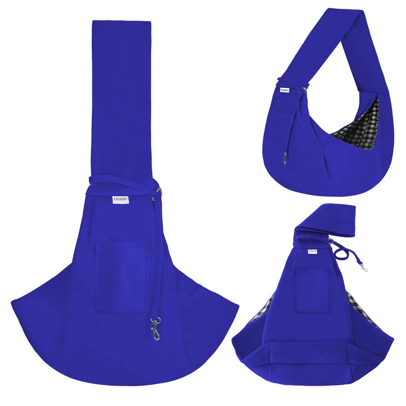 FDJASGY Pet Sling Carrier for Small Dog Reversible and Hands-Free Dog Bag with Adjustable Strap and Pocket for Outdoor Travel 1 Count (Pack of 1) Blue(Unadjustable) - BeesActive Australia