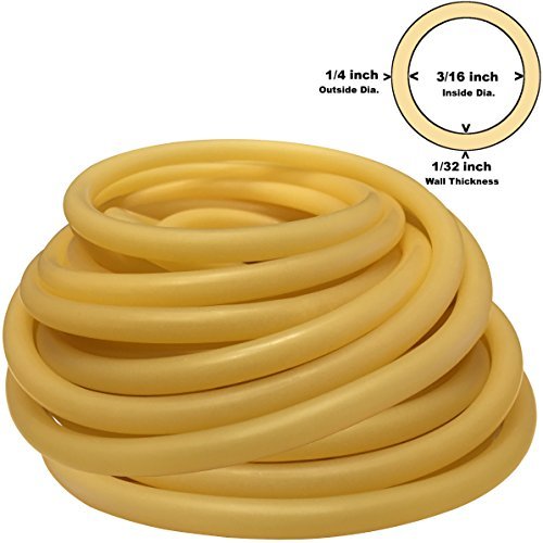 [AUSTRALIA] - 1/4in OD 3/16in ID 1/32in Wall Quality Thin Walled Amber Latex Rubber Tubing ONE Continuous Piece (Select Length) (#602) 10 FT 