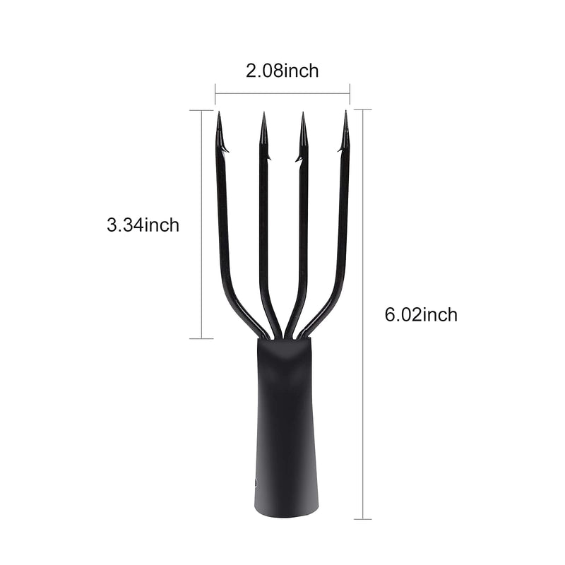 EWUHRY Fish Spear Frog Spear Gig, Barbed Stainless Steel 4 Prong Tine Fishing Harpoon Fishing Spear Gig Gaff Fork Hook Screw for Frog and Fish Spear Fishing Prong Spearhead Fork Harpoon Tip - BeesActive Australia
