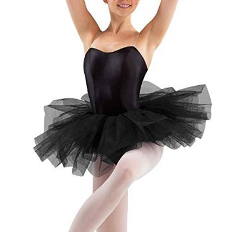 [AUSTRALIA] - CHICTRY Women's Strapless One Piece Ballet Tutu Skirt Professional Tulle Leotard Skirt Black Small 