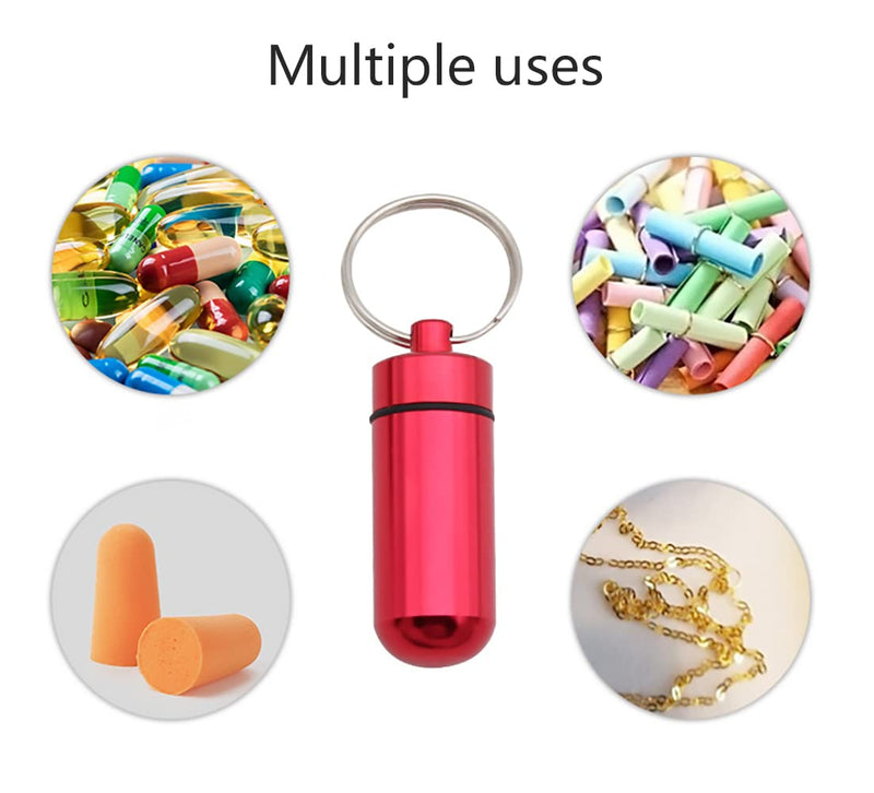 7 Pcs Portable Mini Pill Boxes Waterproof Aluminum Alloy Pills Bottle 7 Colors in 7 Days Pill Holder Keychain Pill Container - BeesActive Australia