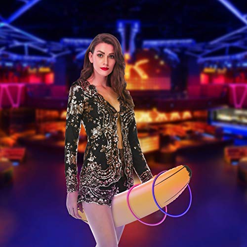 [AUSTRALIA] - June Fox Inflatable Banana Ring Toss Game for Bachelorette Party, Bridal Shower Decorations for Engagement Party, Lingerie Party (2 Pieces 26" Bananas & 6 Pcs Toss Rings) 