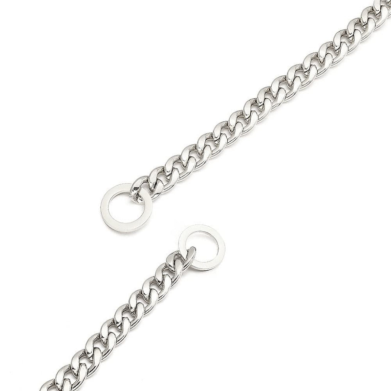 Aiyidi Strong Dog Chain Collar 11/13/15MM Wide Stainless Steel Silver NK Chain Cuban Link Collar Chew Proof Walking Training Collar 12inch-26inch for Small Medium Large Dogs Width:11mm (0.43inch) 18inch (for dog's neck 14-16inch) - BeesActive Australia