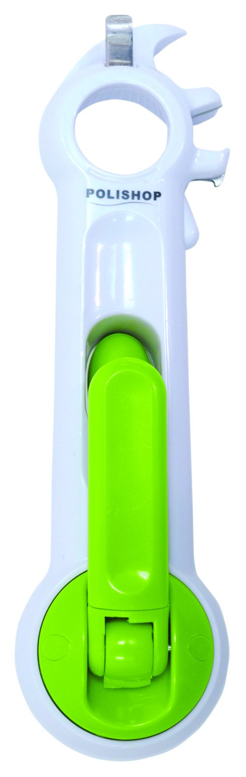 Aidapt Plastic Multi use Tin Opener - Designed for Users with Limited Dexterity, Arthritis or Weakened Grip. Great Kitchen Tool. No More Broken Fingernails. Open Tins, Jars, Bottle Lids and Cans. White and Green - BeesActive Australia