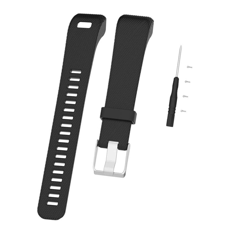 HUABAO Watch Strap Compatible with Garmin vivosmart HR+/ Approach X10/X40,Adjustable Silicone Sports Strap Replacement Band for Garmin vivosmart HR+/Approach X10/X40 Smart Watch Black&Blue - BeesActive Australia